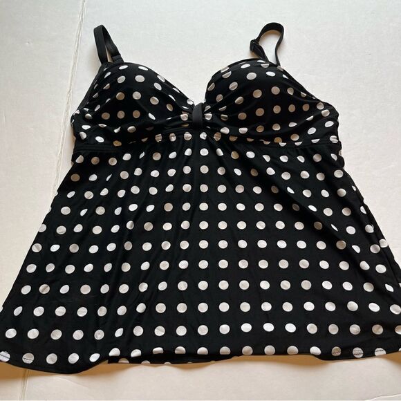 Coco Reef Swim Top  Size 36/38 C Black with white dots - Picture 1 of 8